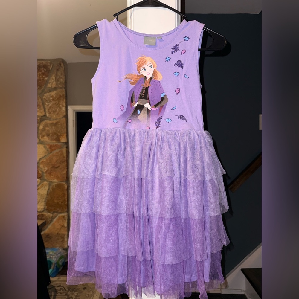 Disney Frozen II Anna Purple Tulle Dress Girls Large 10/12 Princess Dress